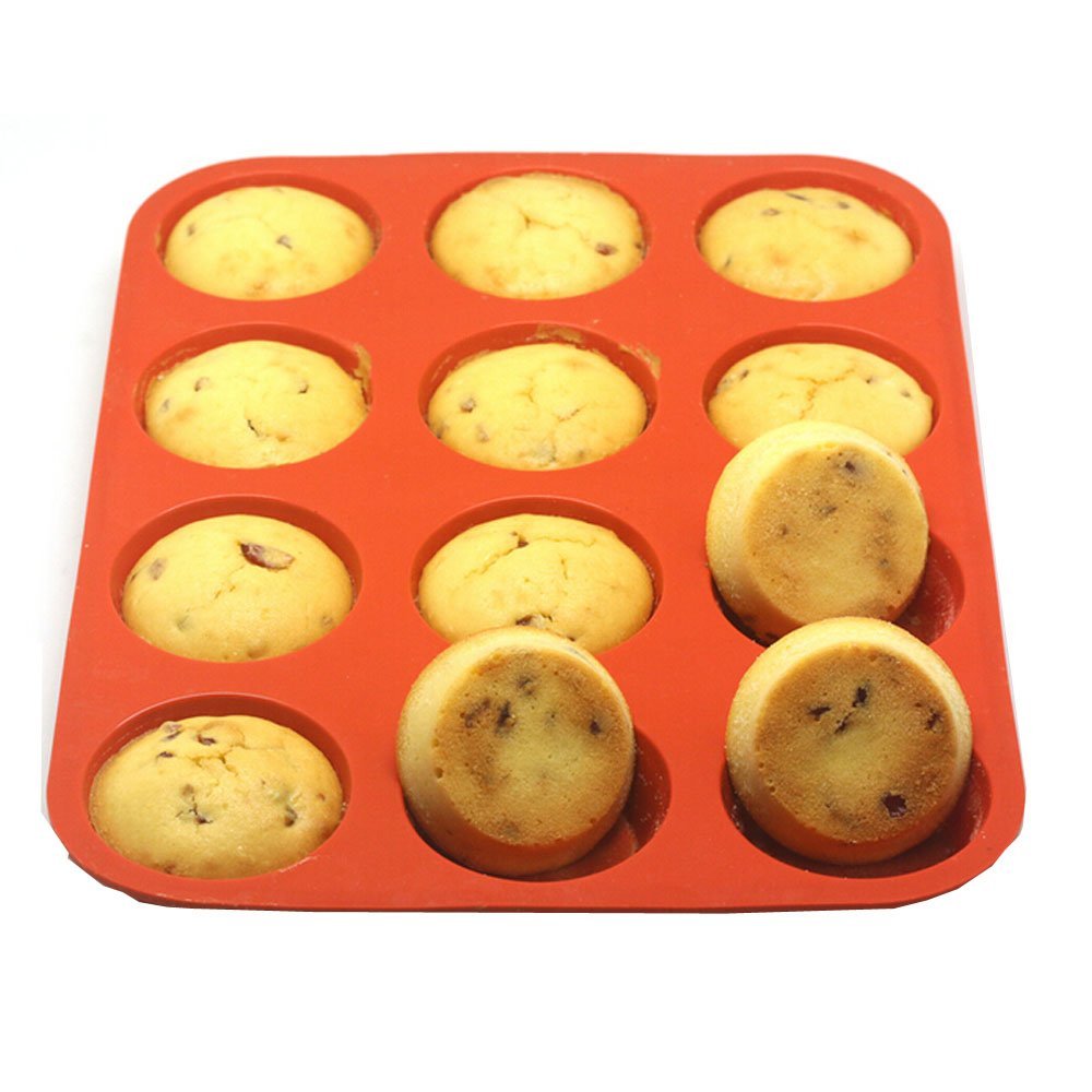 12 Cup Muffin & Cupcake Baking Pan / Nonstick / Microwave Safe / Silicone N6 free image download