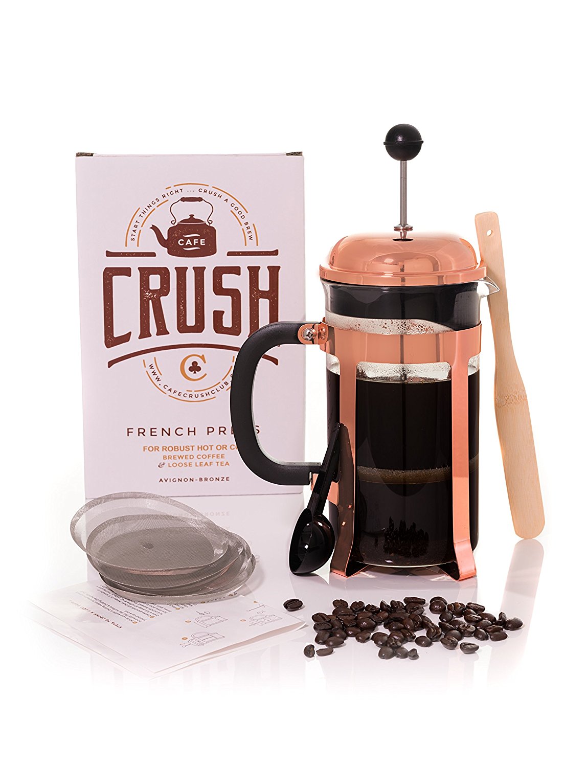 French Press & Tea Infuser 32 34 Ounce 1 Liter AvignonCopper Cafe