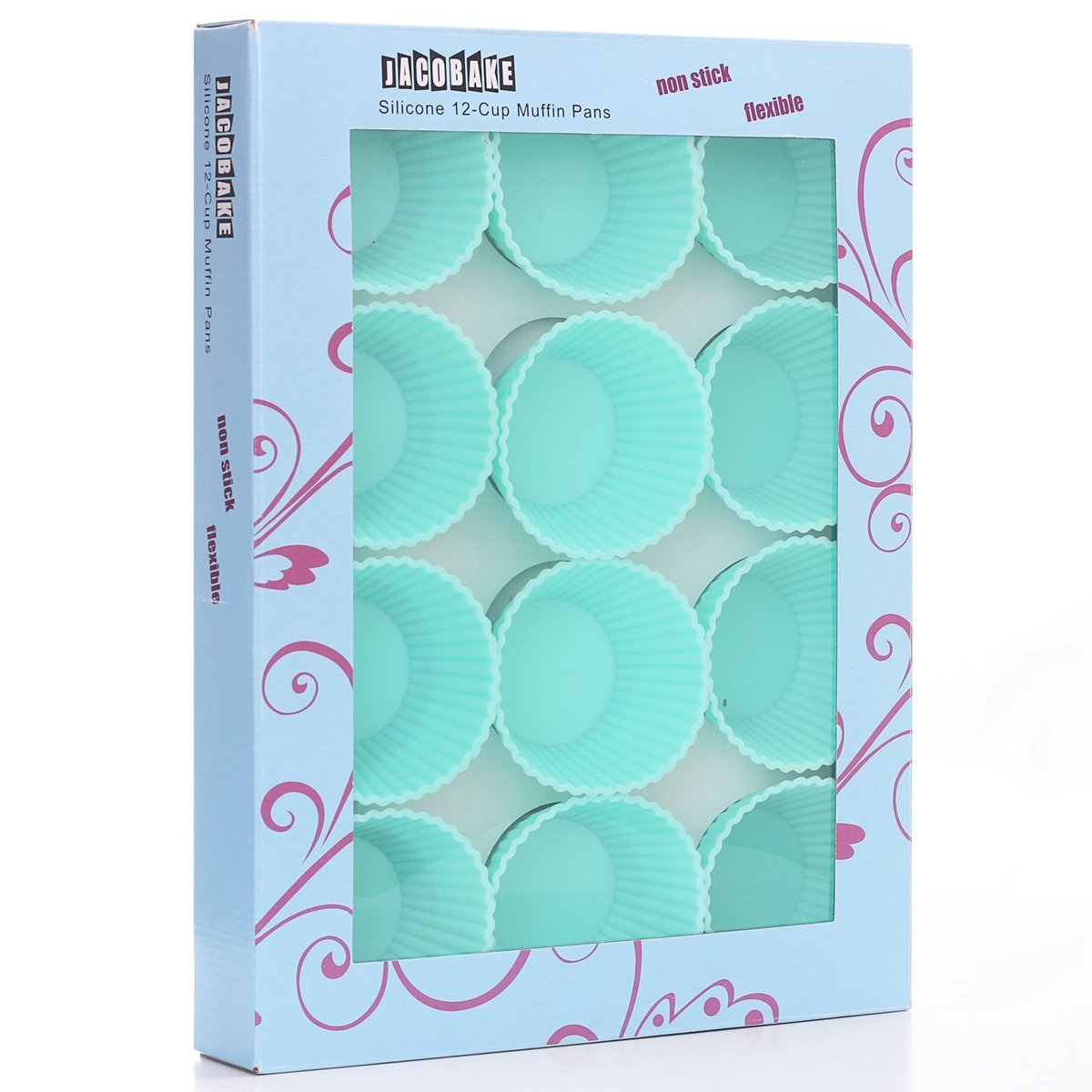 Jacobake Silicone Cupcake Liners Reusable Silicone Muffin Liners