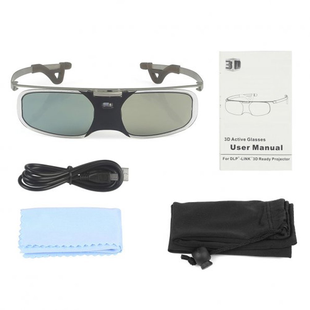 SainSonic 3D Active Shutter Glasses 10M 144Hz Rechargeable Infrared for