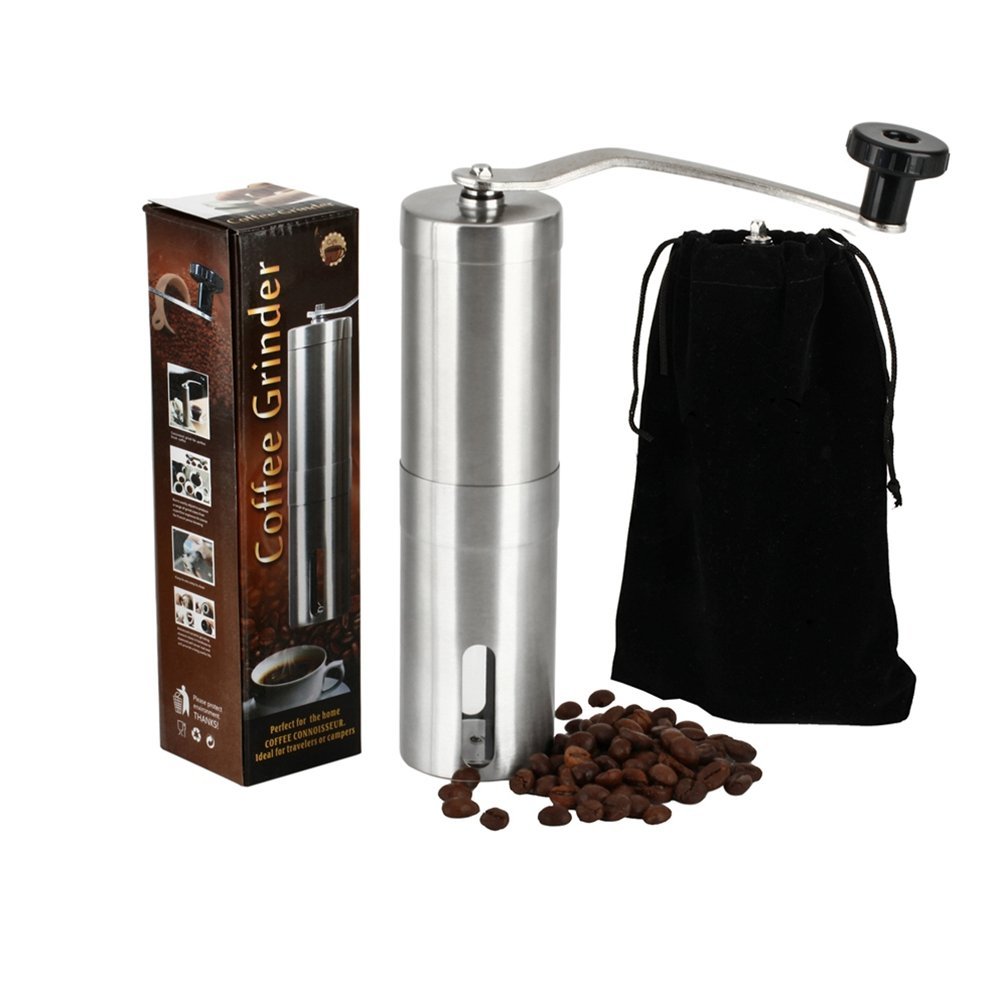 Tenn Well Stainless Steel Manual Coffee GrinderPortable Hand Crank