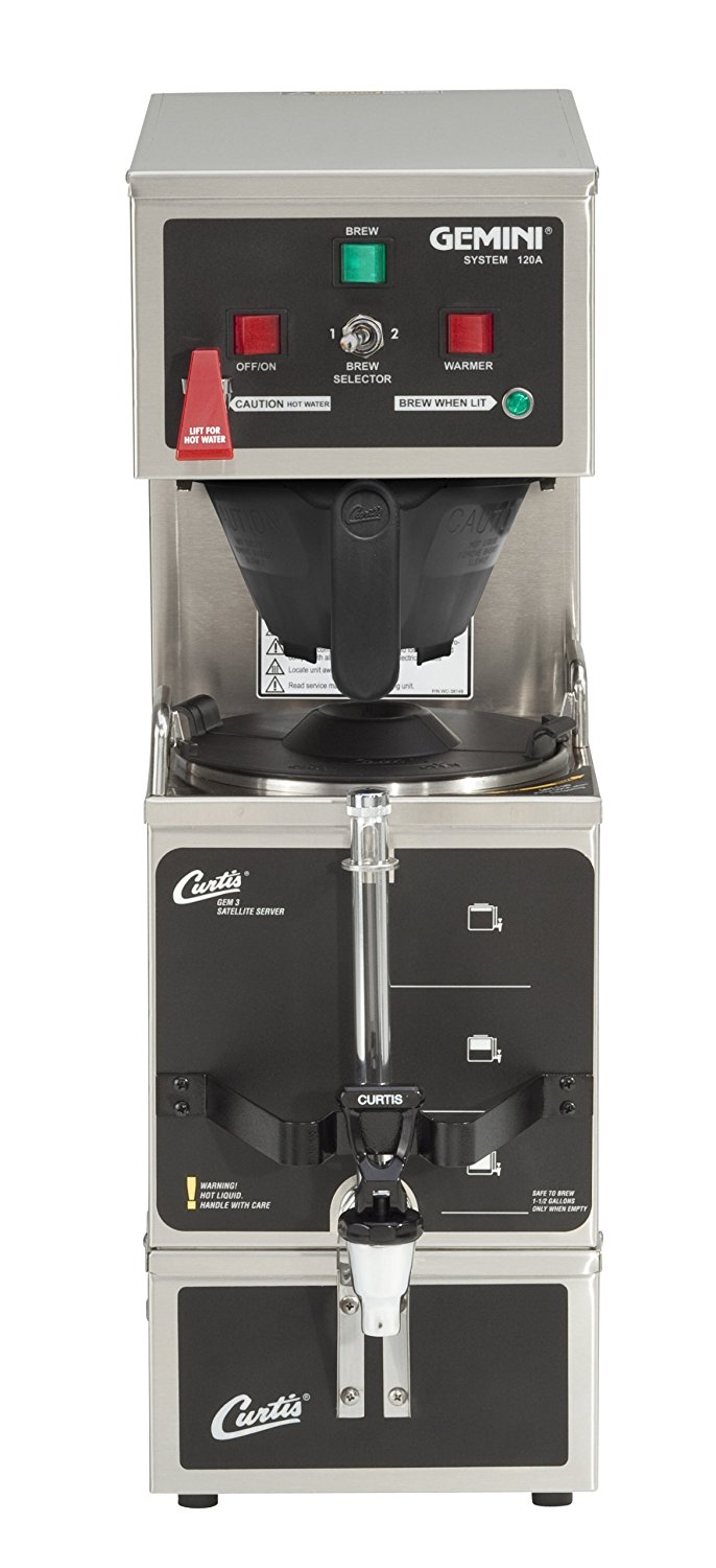 Wilbur Curtis Gemini Single Coffee Brewer, Analog, 1.0 Gal., Dual