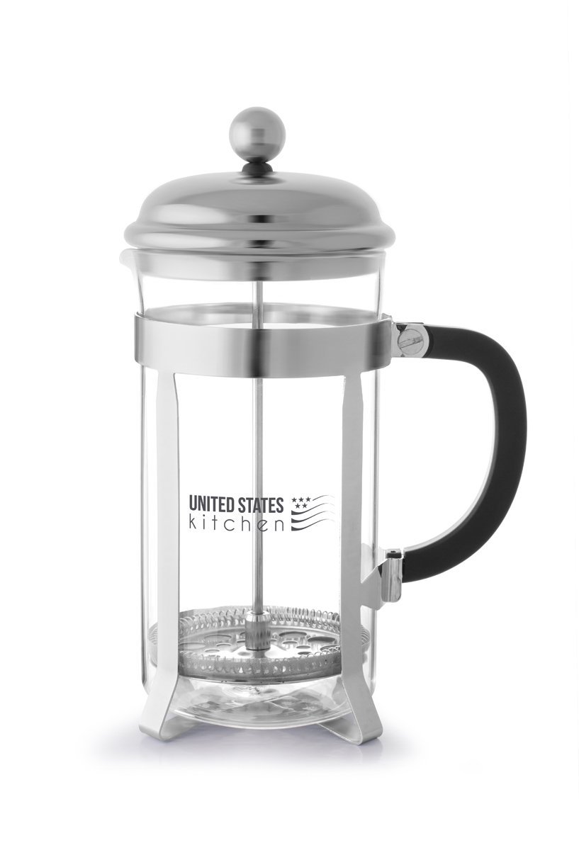 French Press Coffee Maker Chrome Plated with Triple Stainless Steel