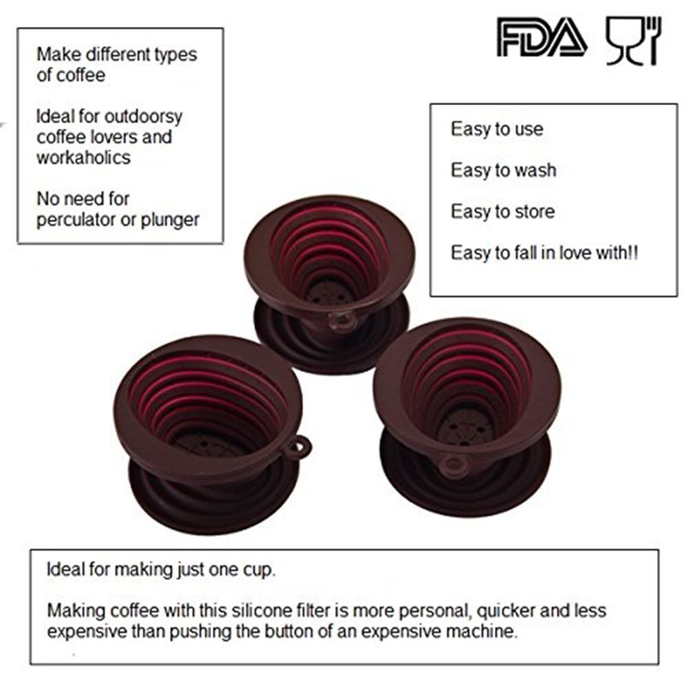 Kuke Silicone Collapsible Coffee Filter Holder (4 pcs set) N5 free