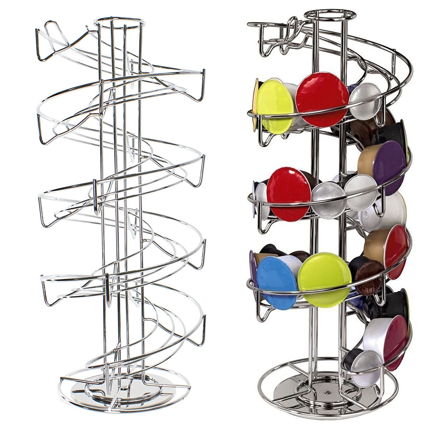 Spares2go 40 Spiral Rotating Pod Disc Holder Rack For Nespresso Coffee Machine Capsules 40