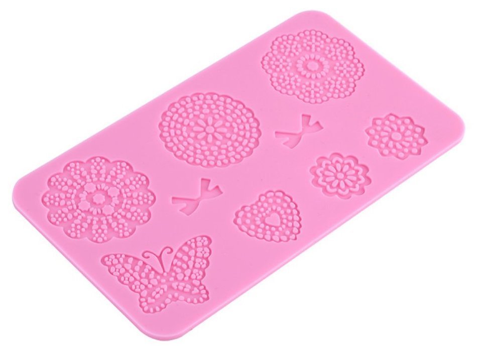 GogoForward Lace Flower Mat Butterfly Cake Fondant Stencil Pink Cake Decorating Moulds N2 free