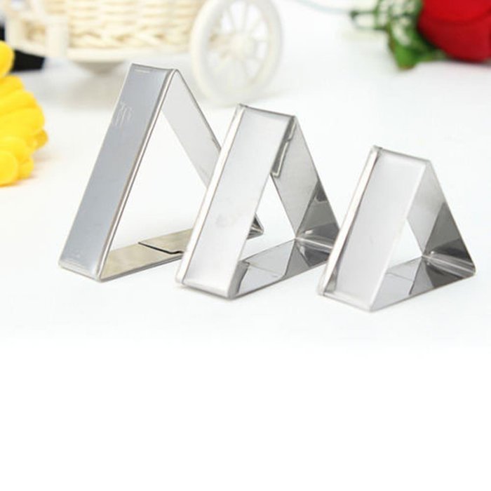 Cake & Cookie Cutters 3 Pcs Triangle Stainless Steel Cookie Cake Biscuit Cutter Mold Set N3 free
