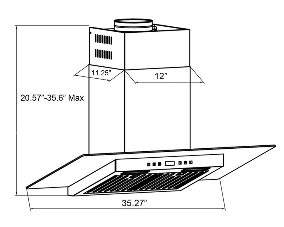 FIREBIRD New 36" European Style Wall Mount Stainless Steel Range Hood