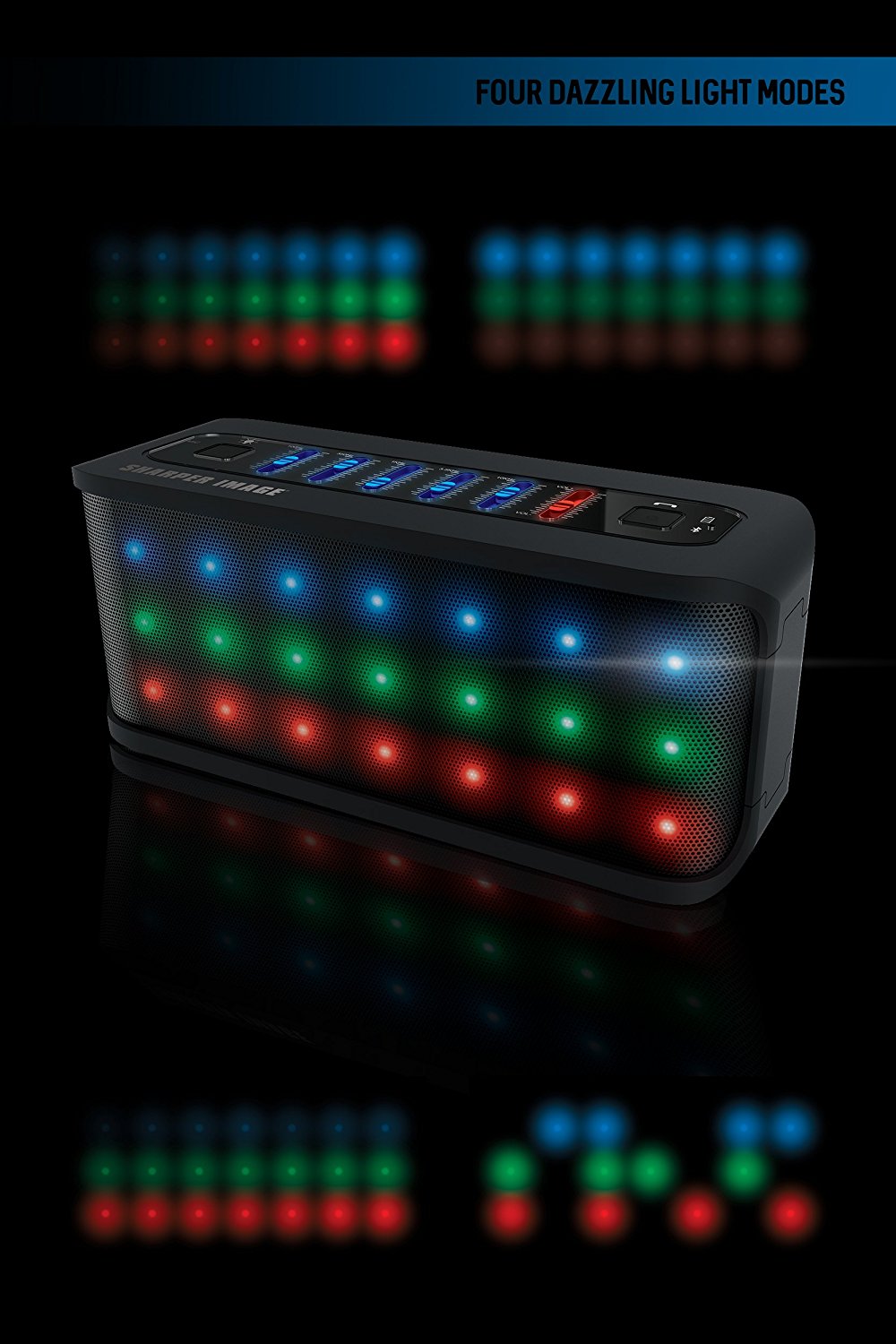 Sharper Image SBT609XBK Wireless Bluetooth Party Speaker with LED Color