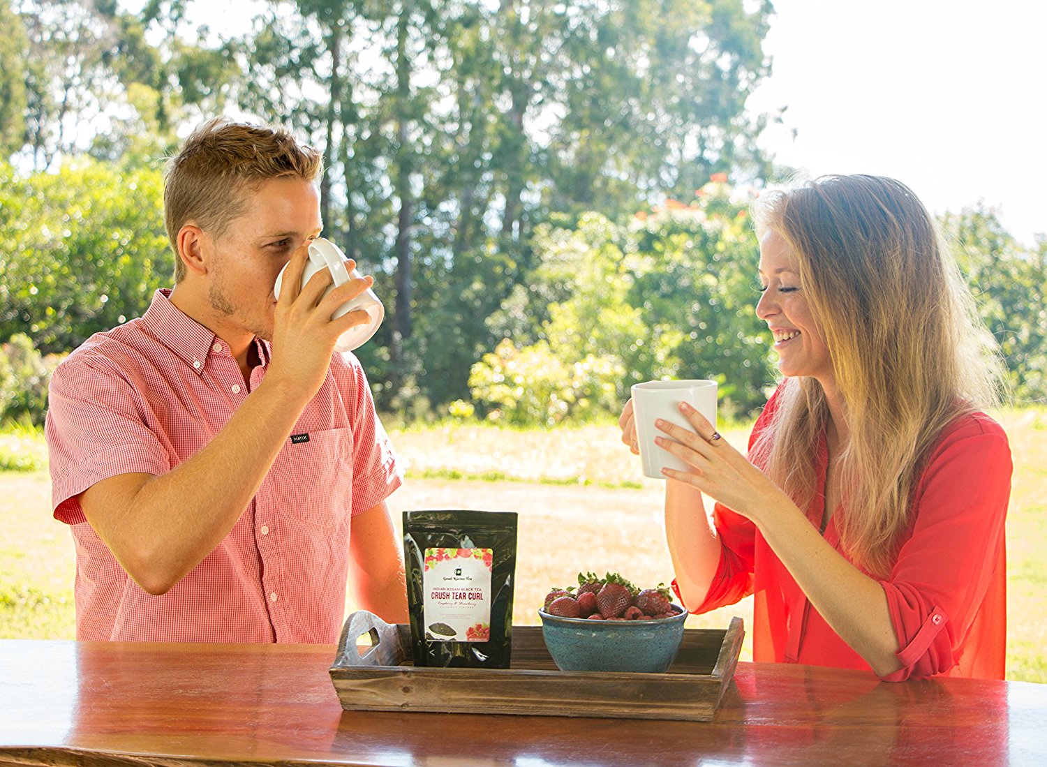 Good Karma Tea Raspberry, Strawberry Black Tea Indian Assam Loose Leaf