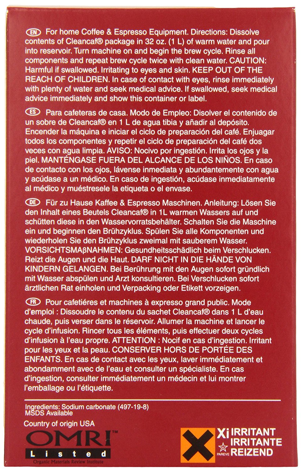 Urnex Cleancaf, Home Coffee Maker Cleaner and Descaler free image download