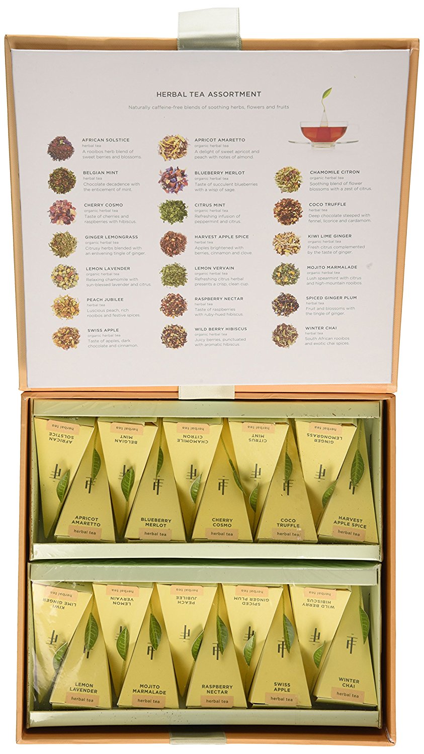 Tea Forté Tea Chest Herbal Tea Tasting Assortment with 40 Handcrafted