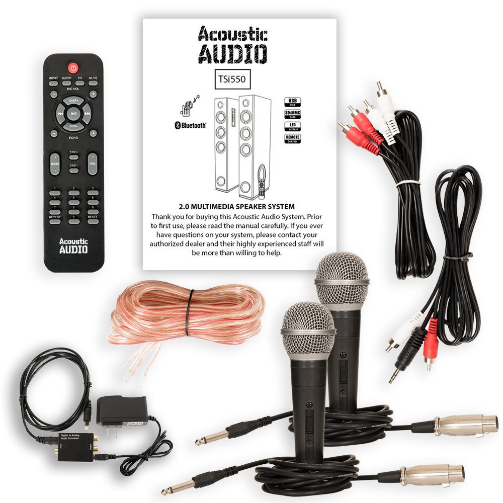 Acoustic Audio TSi550 Bluetooth Powered Floorstanding Tower Multimedia