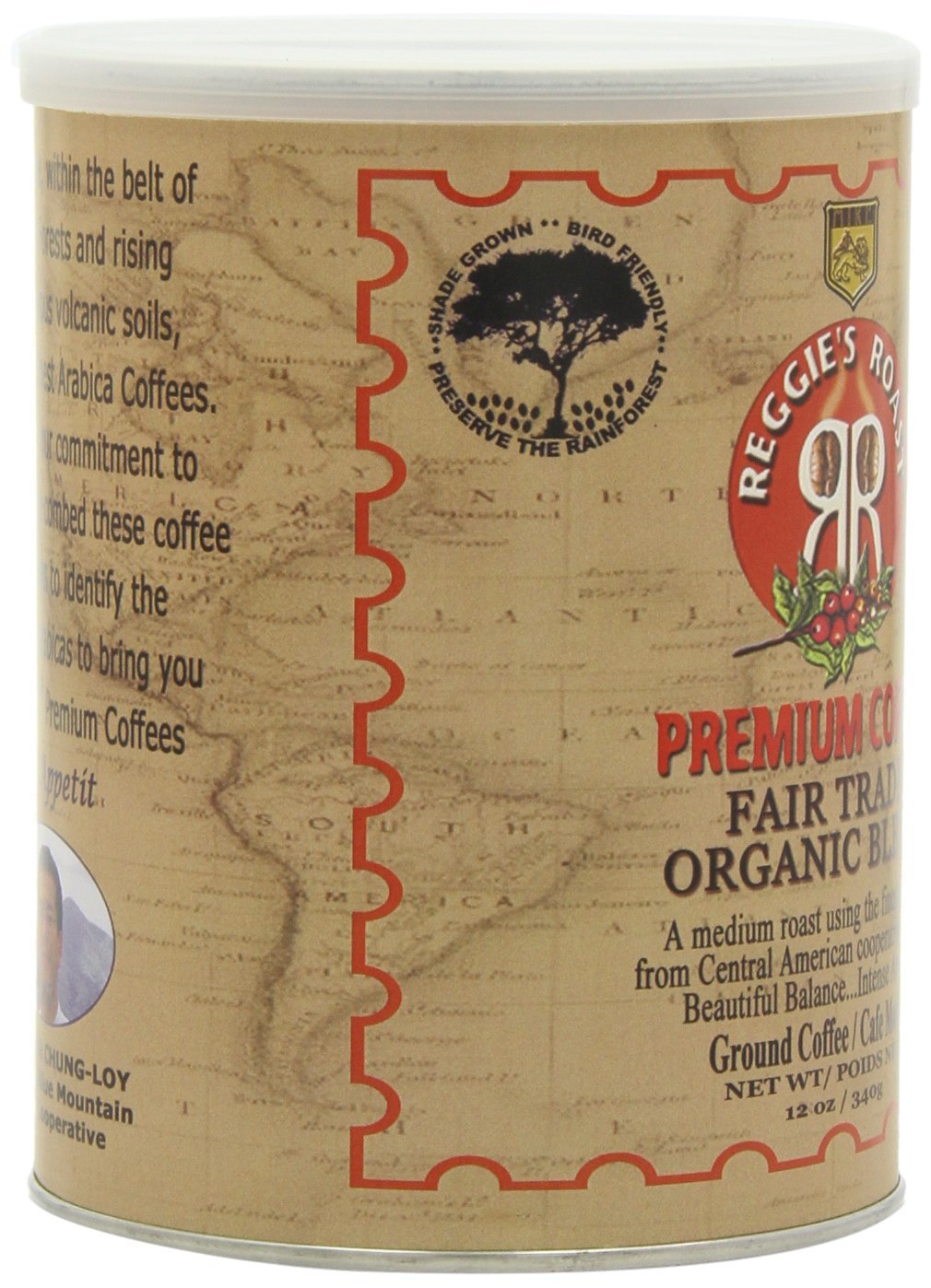 Reggie's Roast Organic, Fair Trade Ground Coffee, 12Ounce Cans (Pack