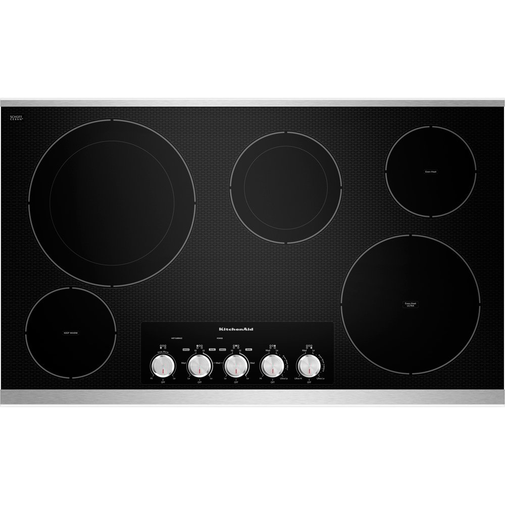 KitchenAid KECC664BSS 36" Stainless Steel Electric Smoothtop Cooktop free image download