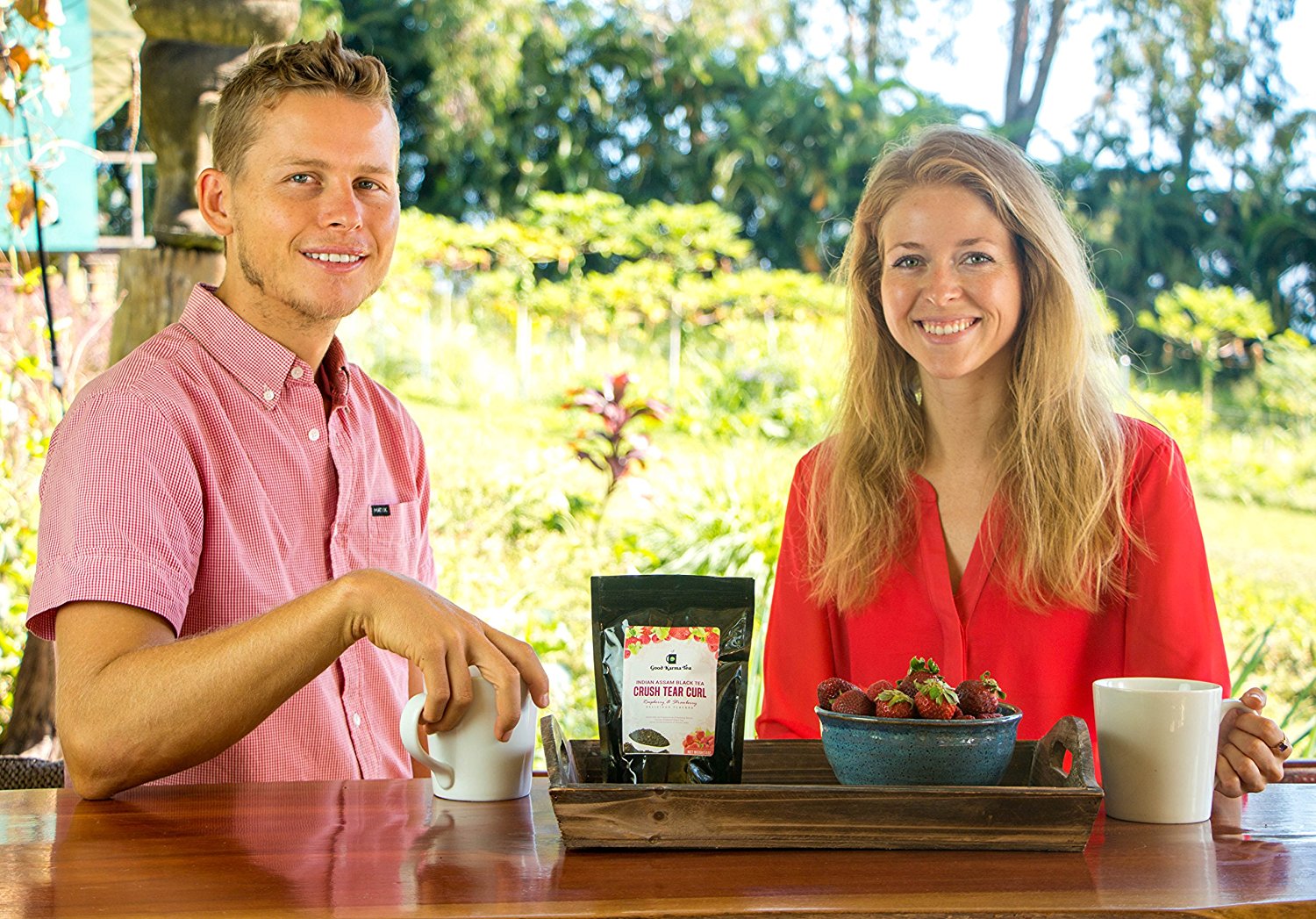 Good Karma Tea Raspberry, Strawberry Black Tea Indian Assam Loose Leaf