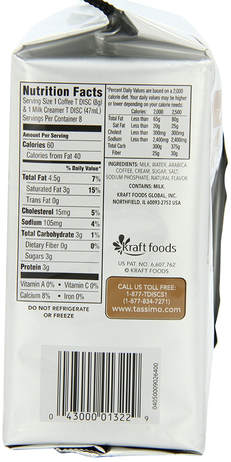 Tassimo Gevalia Cappuccino, 8 Servings, 16 Count TDiscs, (8 Espresso + 8 Milk Creamers) N4 free