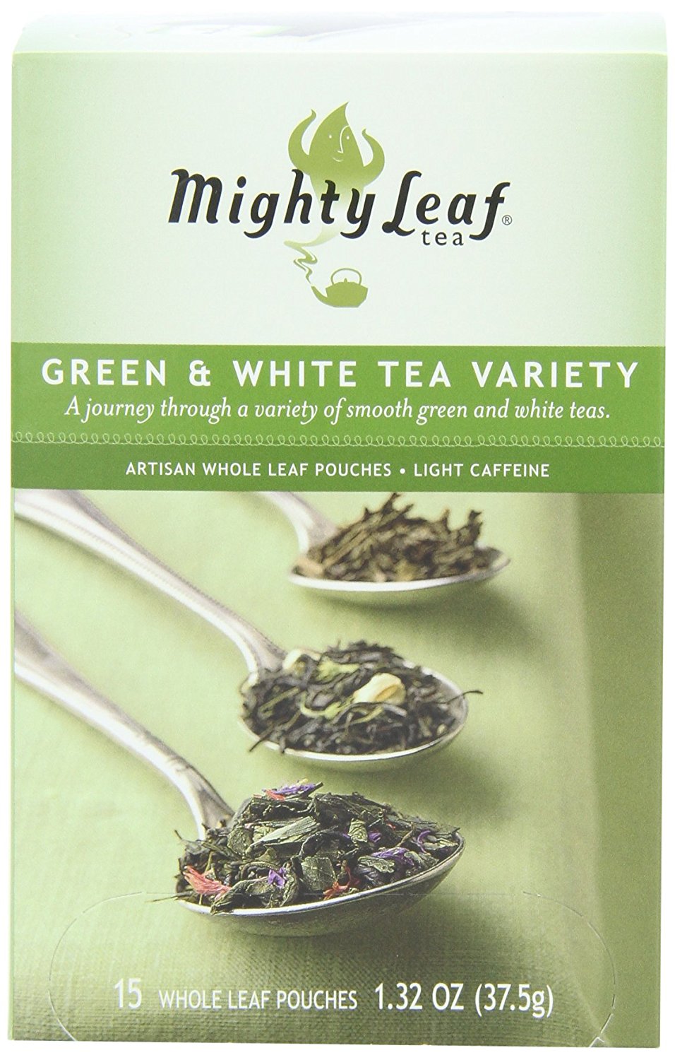 Mighty Leaf Tea Green & White Variety, 15Count Whole Leaf Pouches