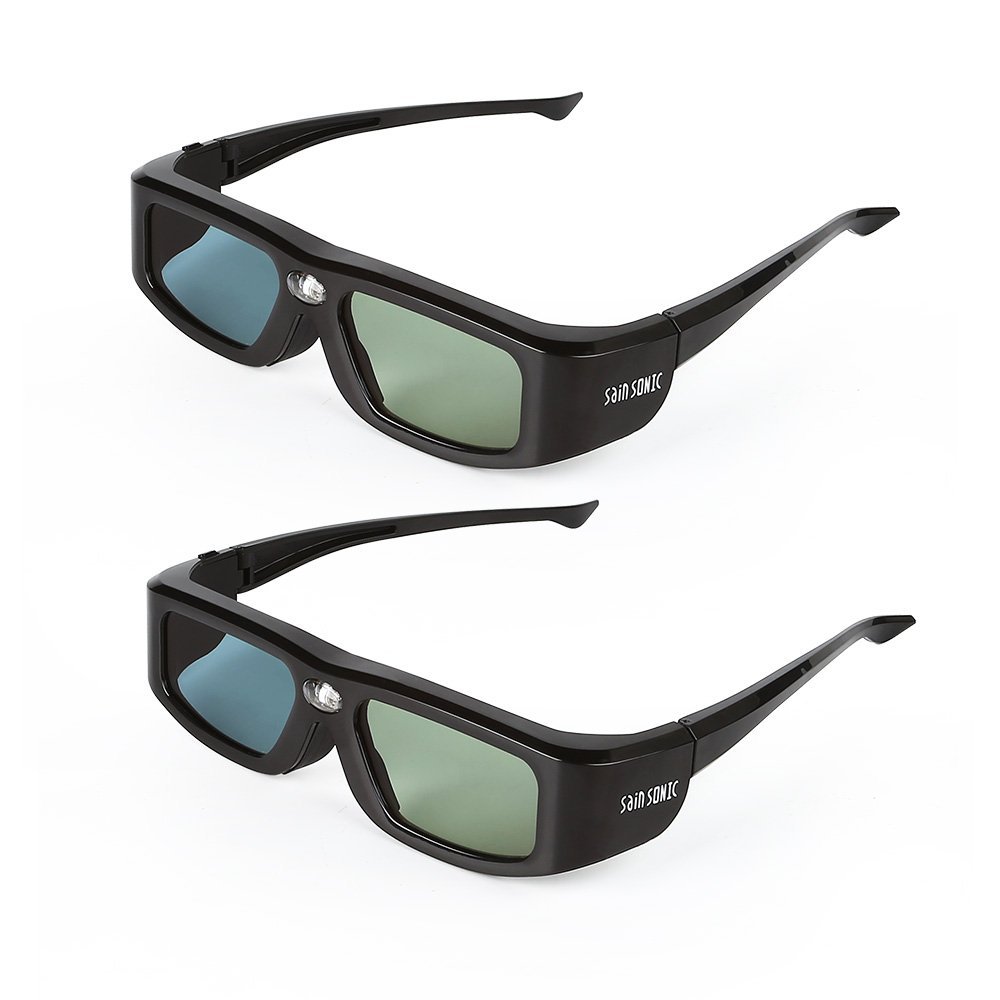 SainSonic 3D Active Shutter Glasses 10M 144Hz Rechargeable Infrared for