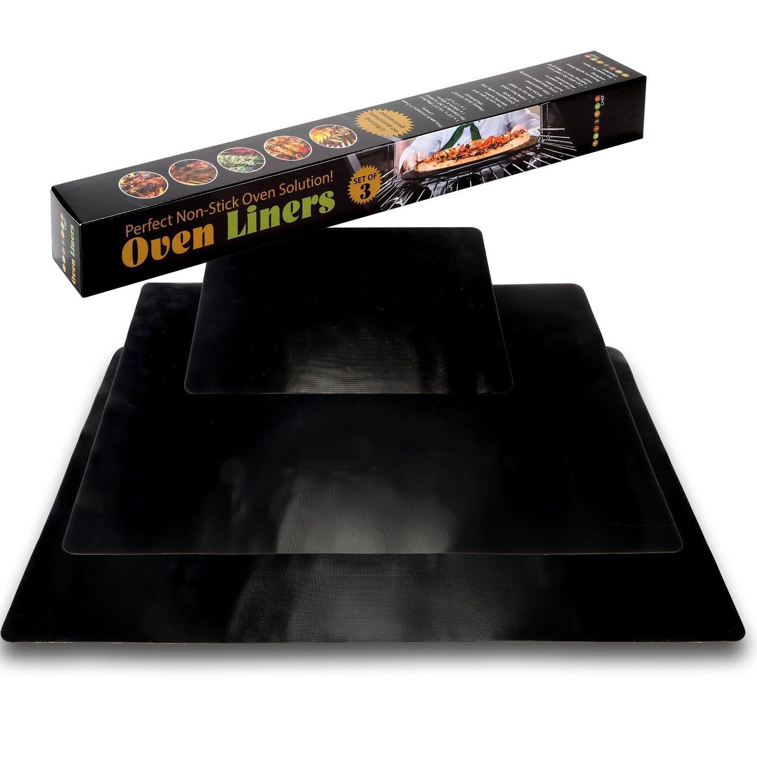 Baking Sheet Set 3 Piece Oven Mat Liner Non Stick Cooking Bakeware