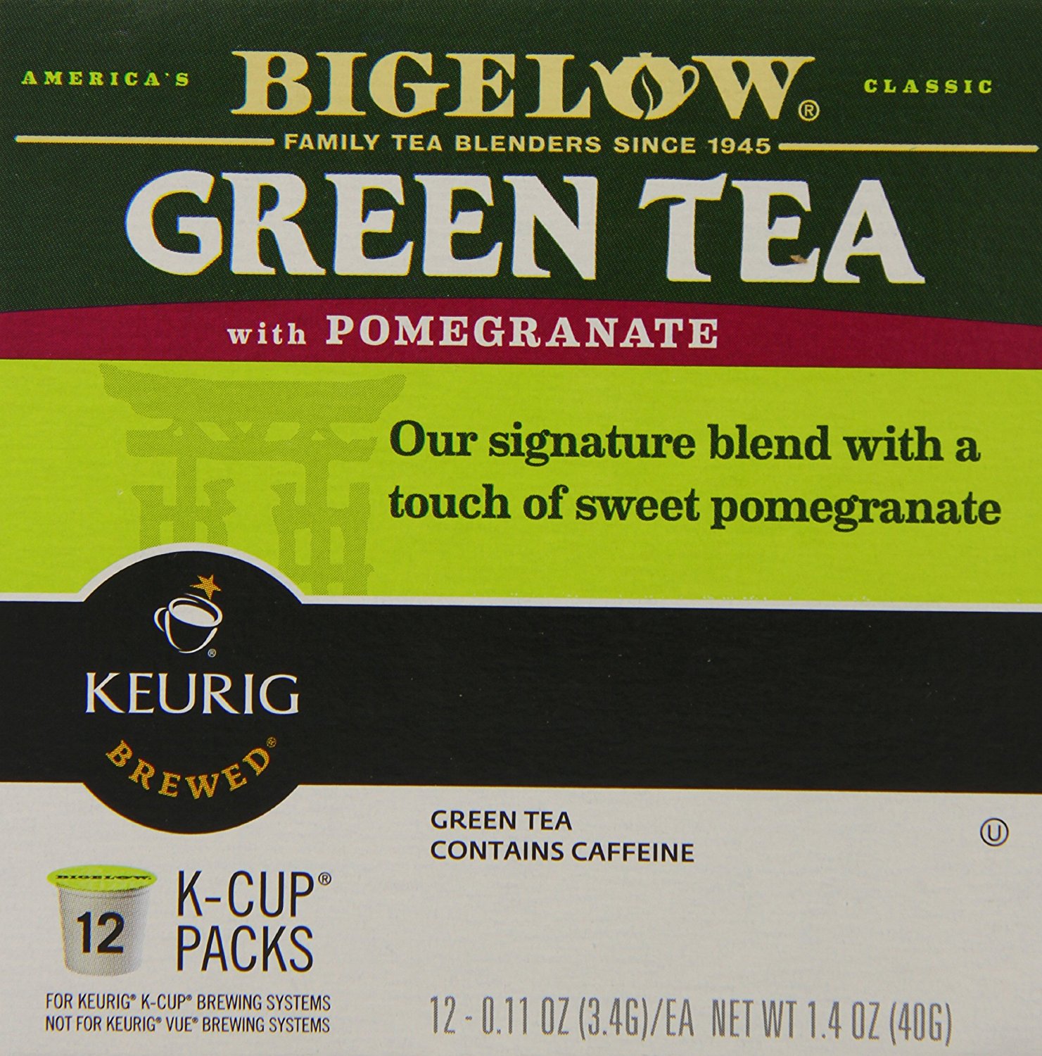 Bigelow KCup Portion Pack for Keurig Brewers, Green Tea, 24 Count N22