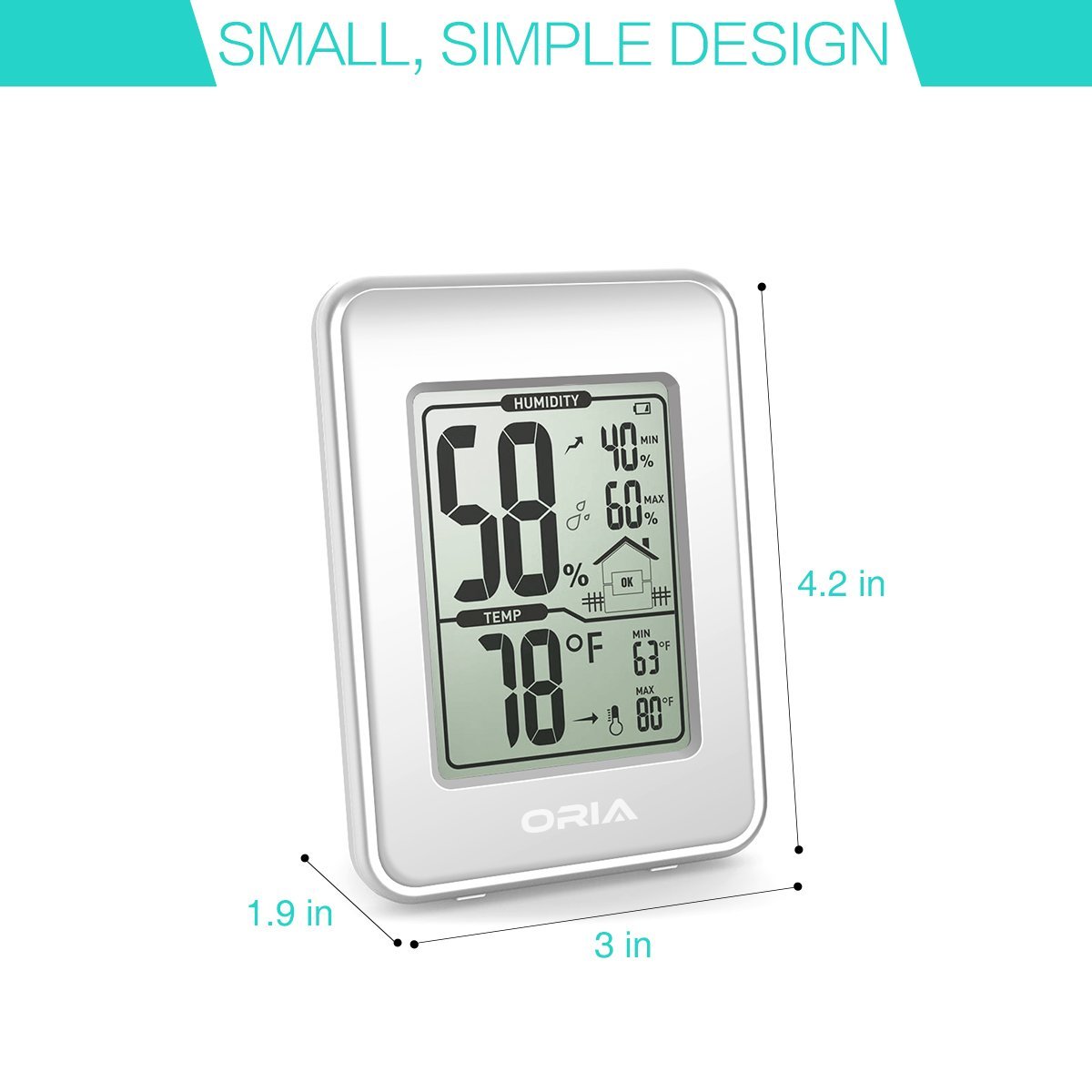 Oria Hygrometer Thermometer, Indoor Digital Weather Station