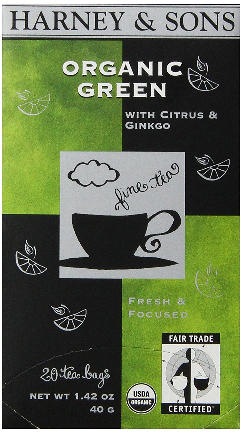 Harney and Sons Organic Green Tea Bags, Citrus and Ginkgo Tea Bags, 20 Count N3 free image download
