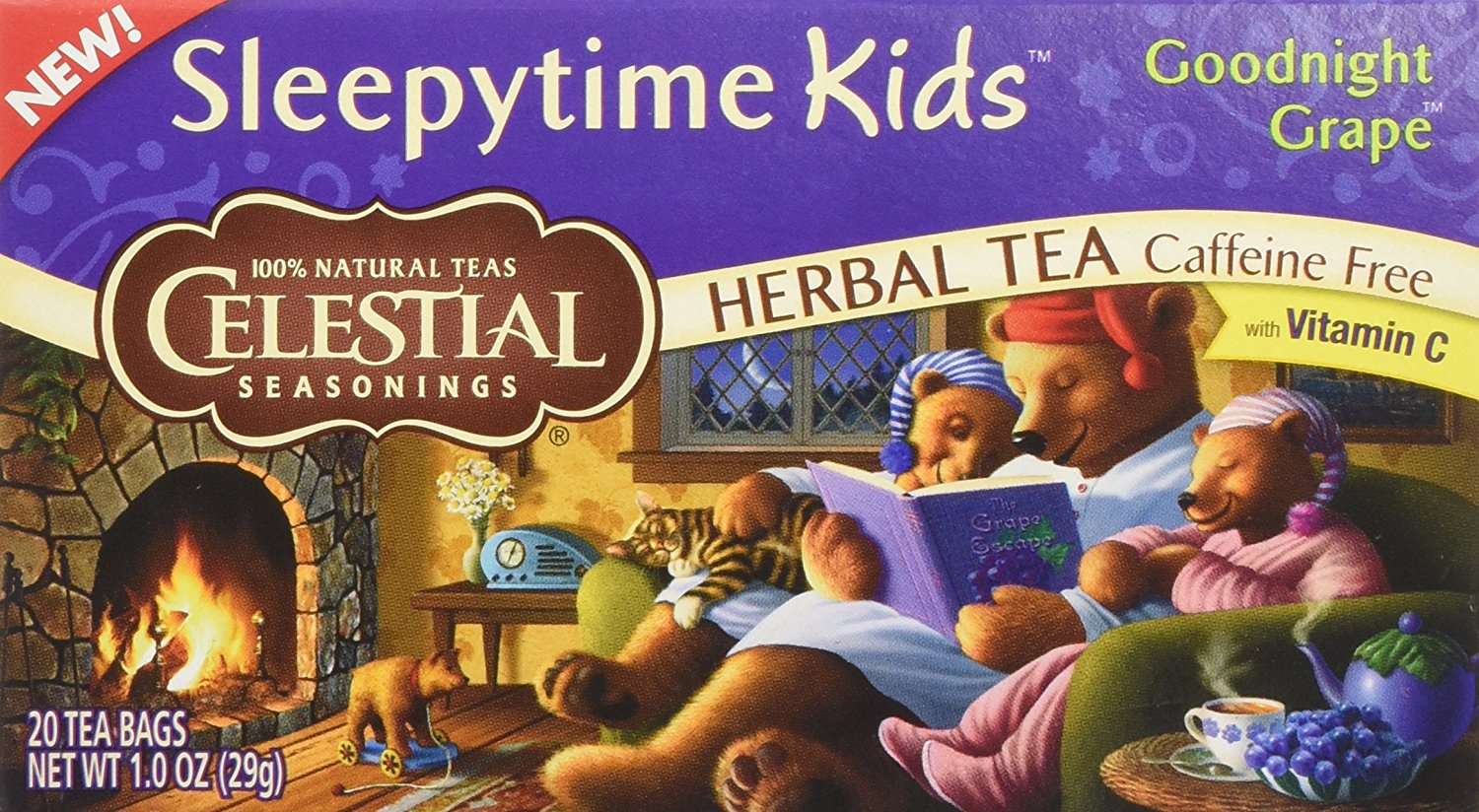 CELESTIAL SEASONINGS HERB TEA,SLPYTIME,KDS,GRP, 20 BAG N2 free image