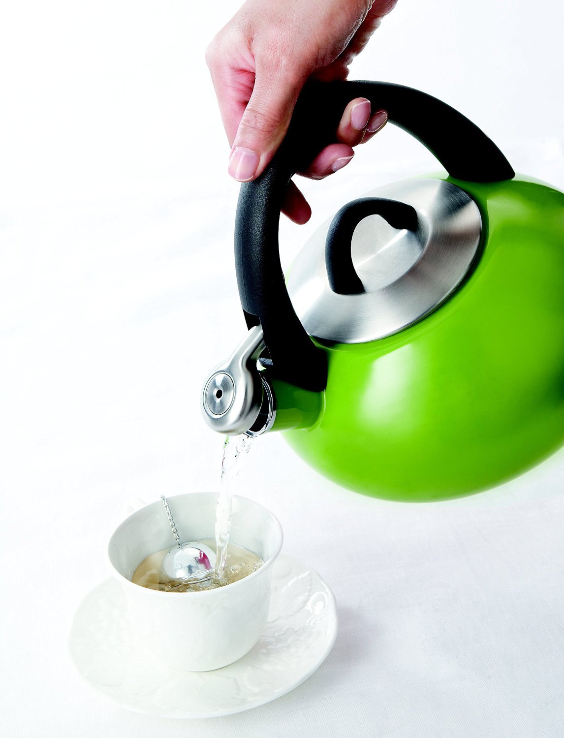 Calphalon 2Quart Stainless Steel Tea Kettle with Whistle N6 free image
