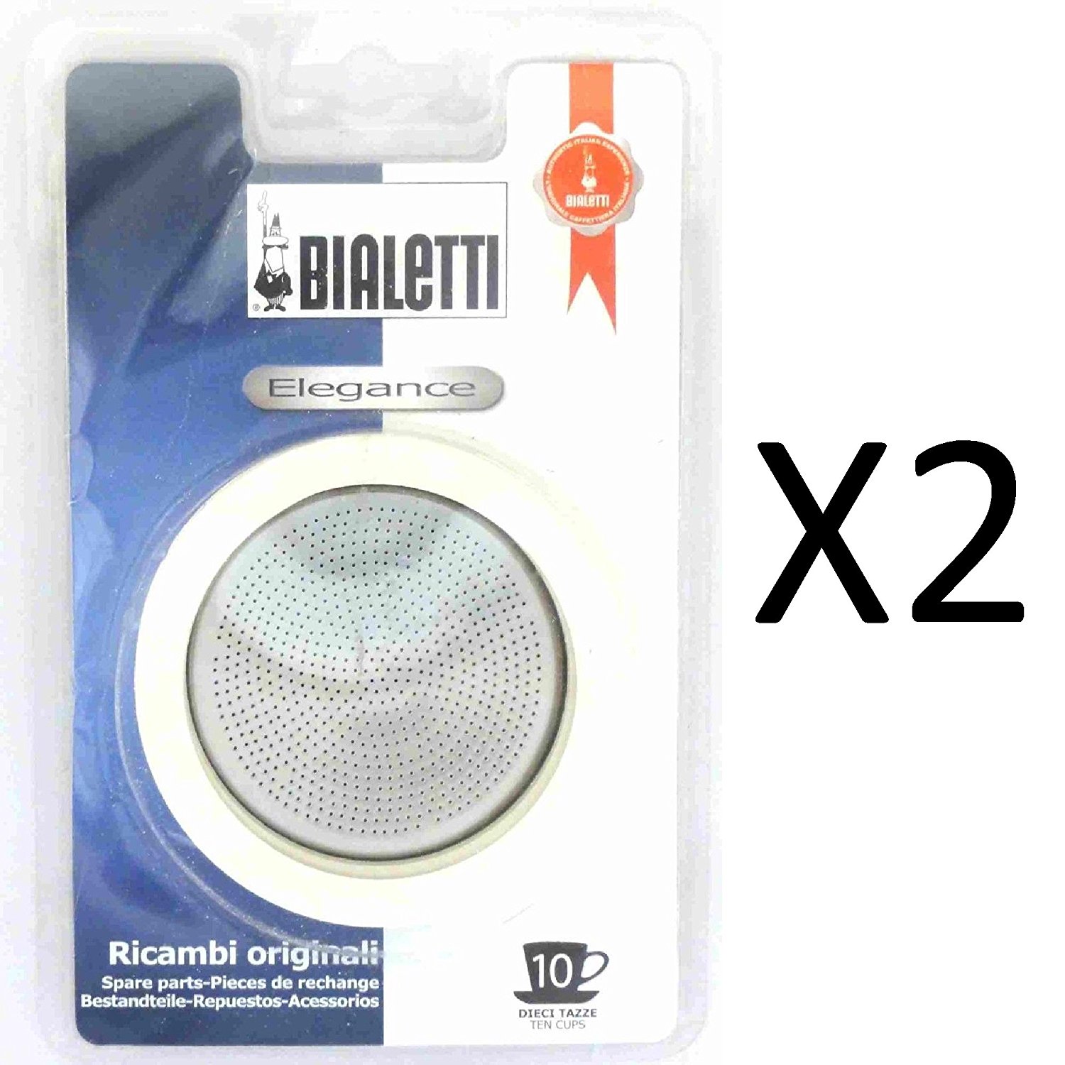 Bialetti Stainless Steel Replacement Gasket Filter 10 Cup Espresso