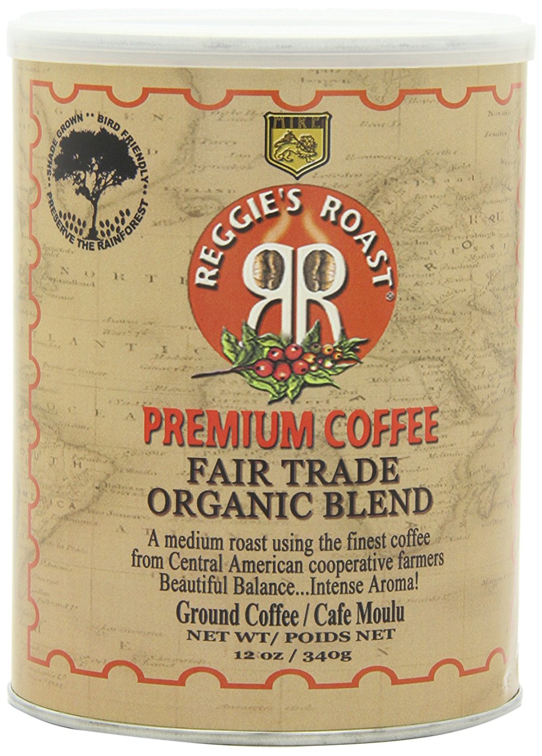 Reggie's Roast Organic, Fair Trade Ground Coffee, 12Ounce Cans (Pack