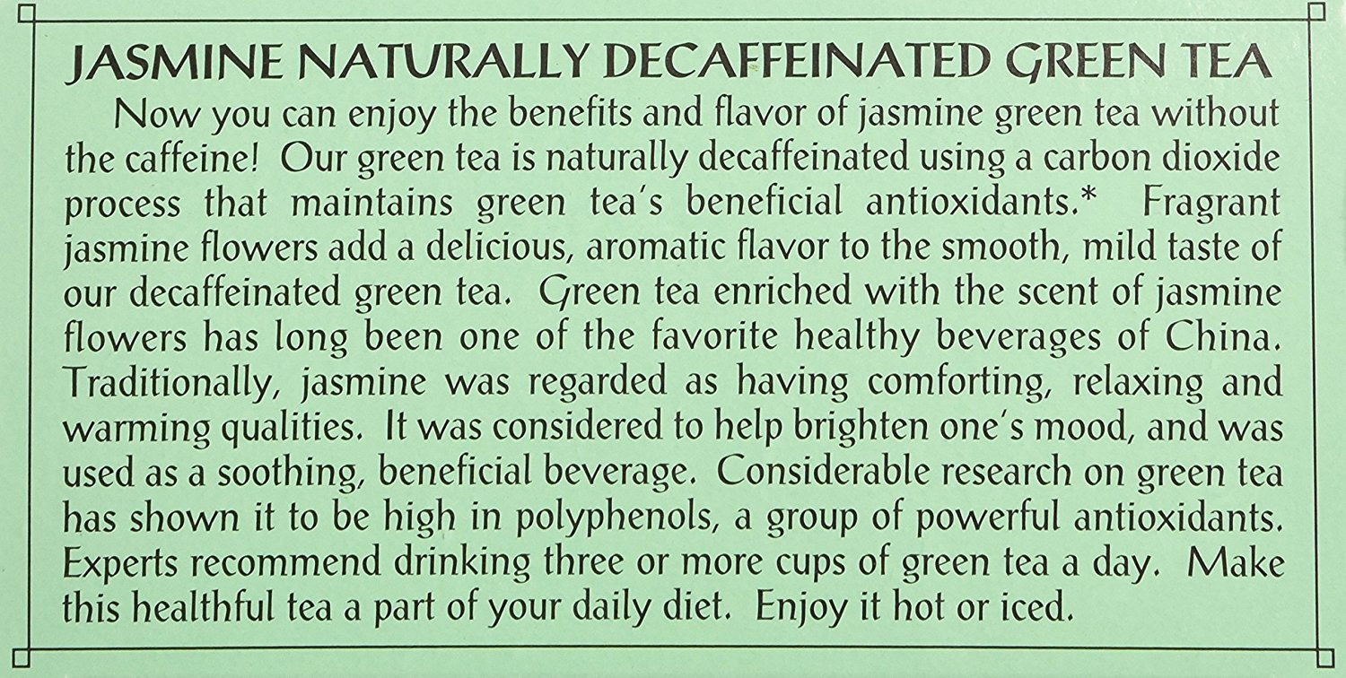 Triple Leaf Tea, Inc Tea, Jasmine Green, Decaf, 20Count (Pack of 6) N4