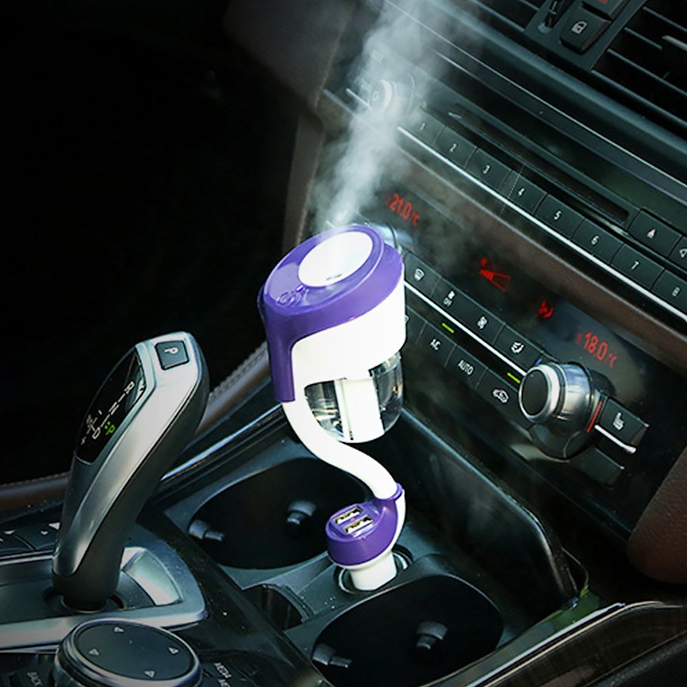 CODE Car Humidifier With USB Charger,Mini Auto Car Air Humidifier and