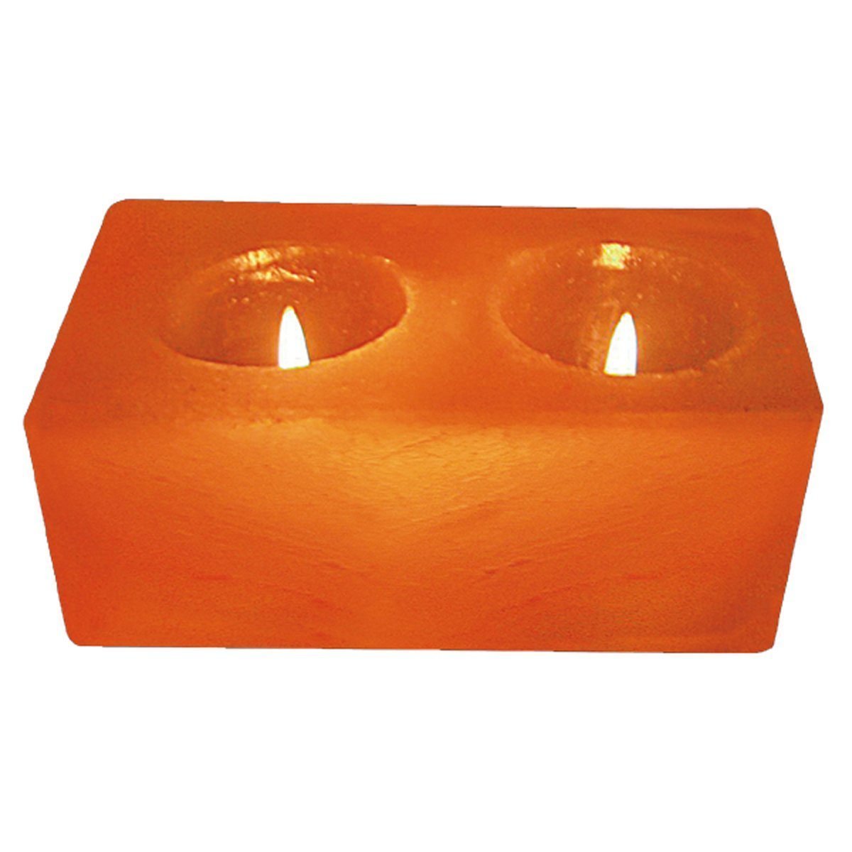 Himalayan Salt Double Candle Holder (2 holes; 5.5 x 2.5 x 2.1 inches) N6 free image download