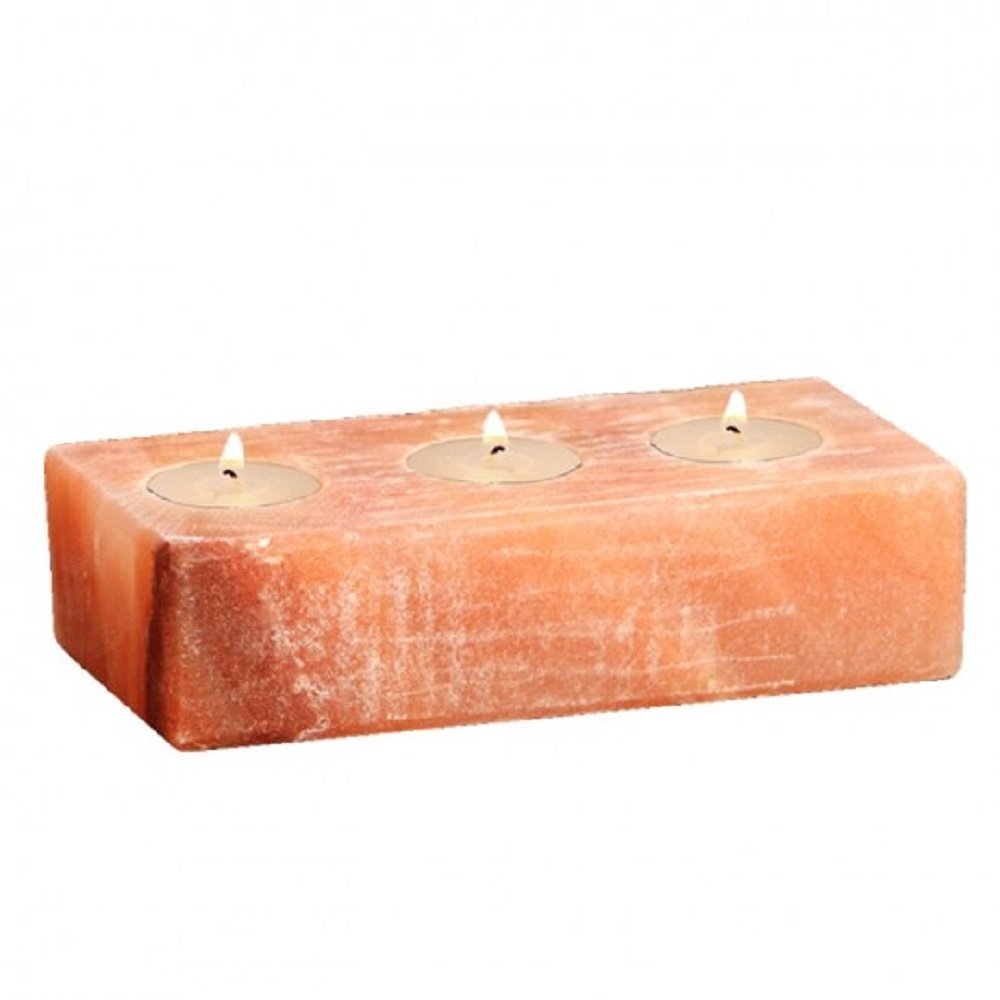 Himalayan Salt Double Candle Holder (2 holes; 5.5 x 2.5 x 2.1 inches) N9 free image download