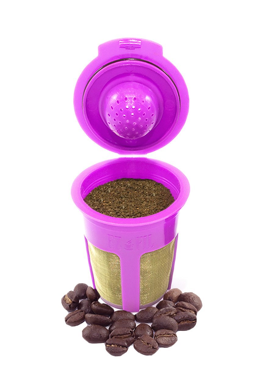 EZFil 2.0 4 Refillable and Reusable Gold Mesh KCups Coffee Filters Replacement for Keurig 2.
