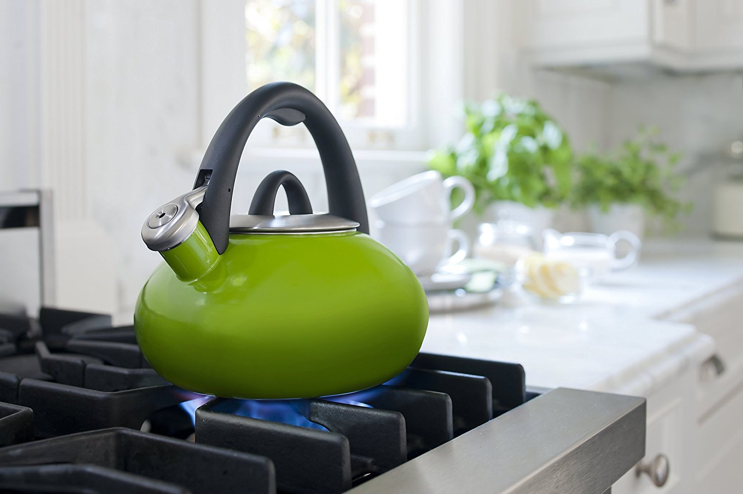 Calphalon 2Quart Stainless Steel Tea Kettle with Whistle N7 free image