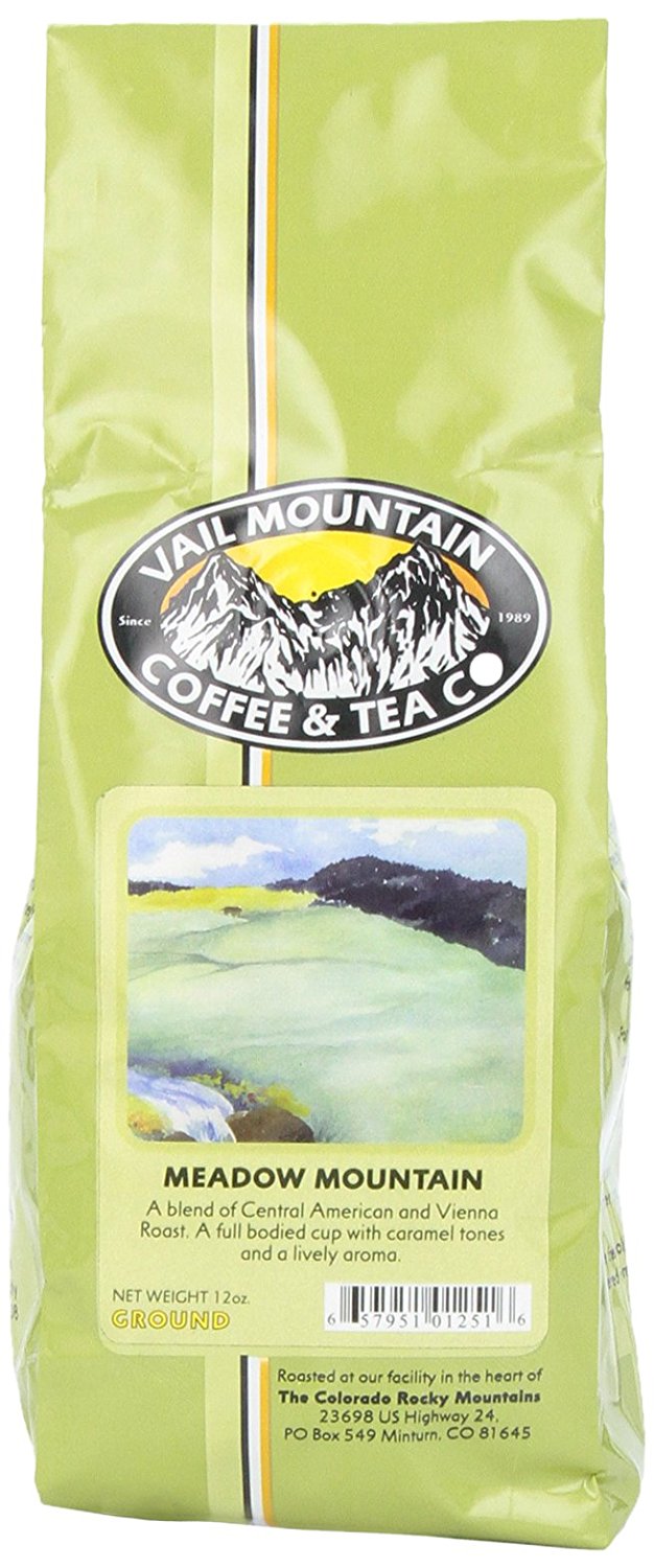 Vail Mountain Coffee & Tea Meadow Mountain Blend Ground Coffee, 12