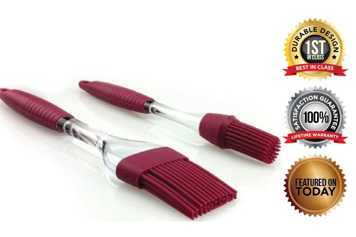 EcoFriendly 2 Piece Set Silicone Basting Brushes & Pastry Brush Set