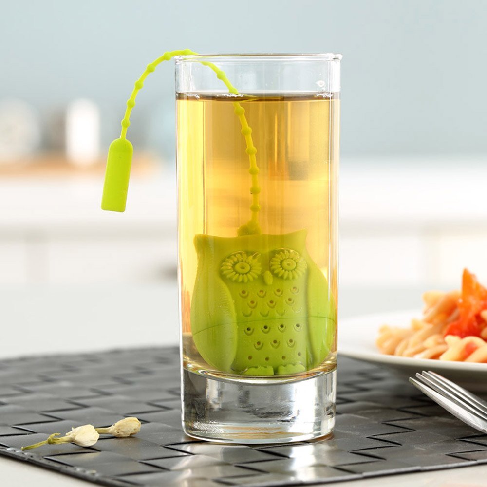 HK Goods Loose Leaf Owl Tea infuser Best Silicone strainer Funny