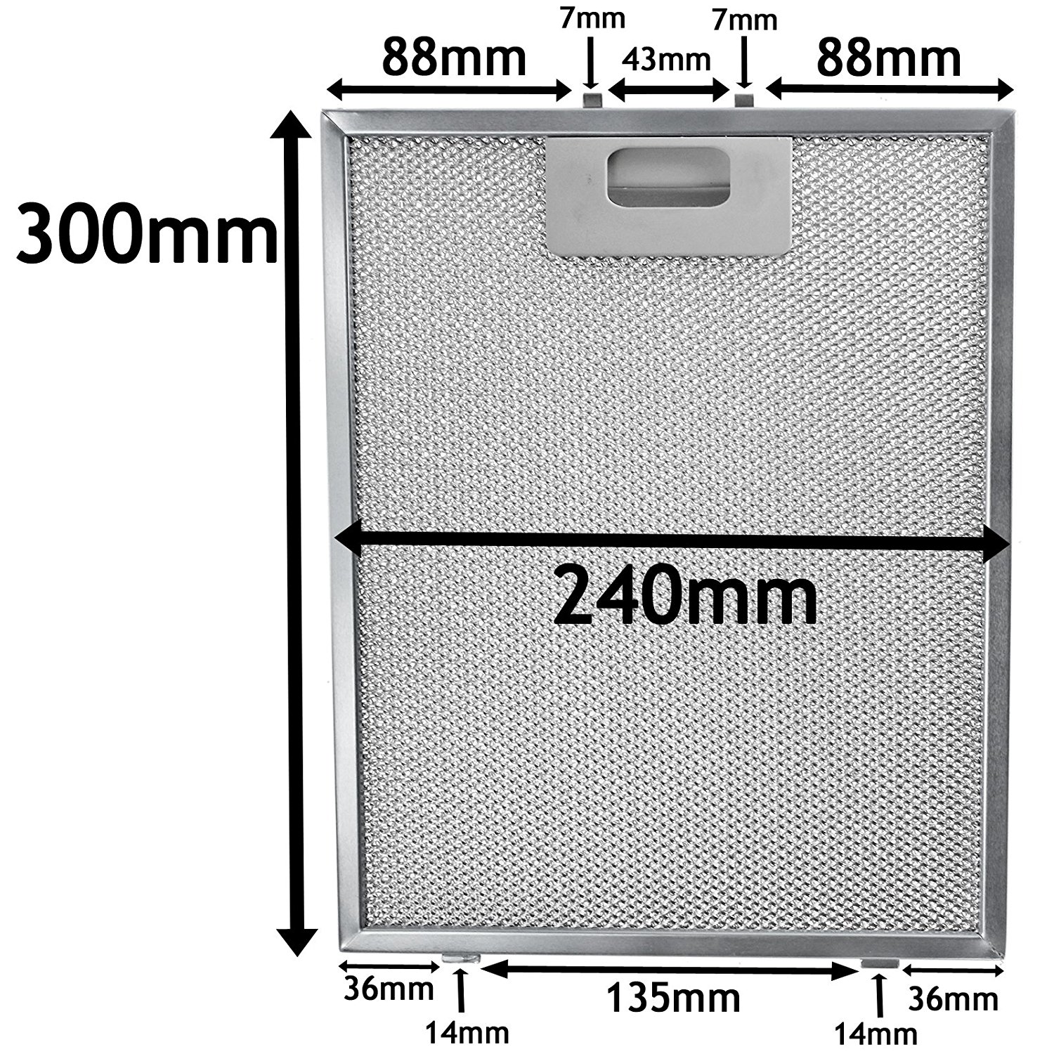 Spares2go Metal Mesh Grease Filter For Belling Cooker Hood / Kitchen