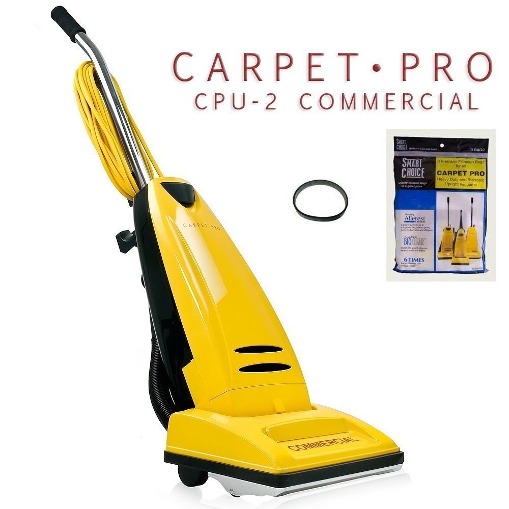 Carpet Pro CPU 2 Commercial Vacuum Cleaner + 3pk Upright Bags + CPU1