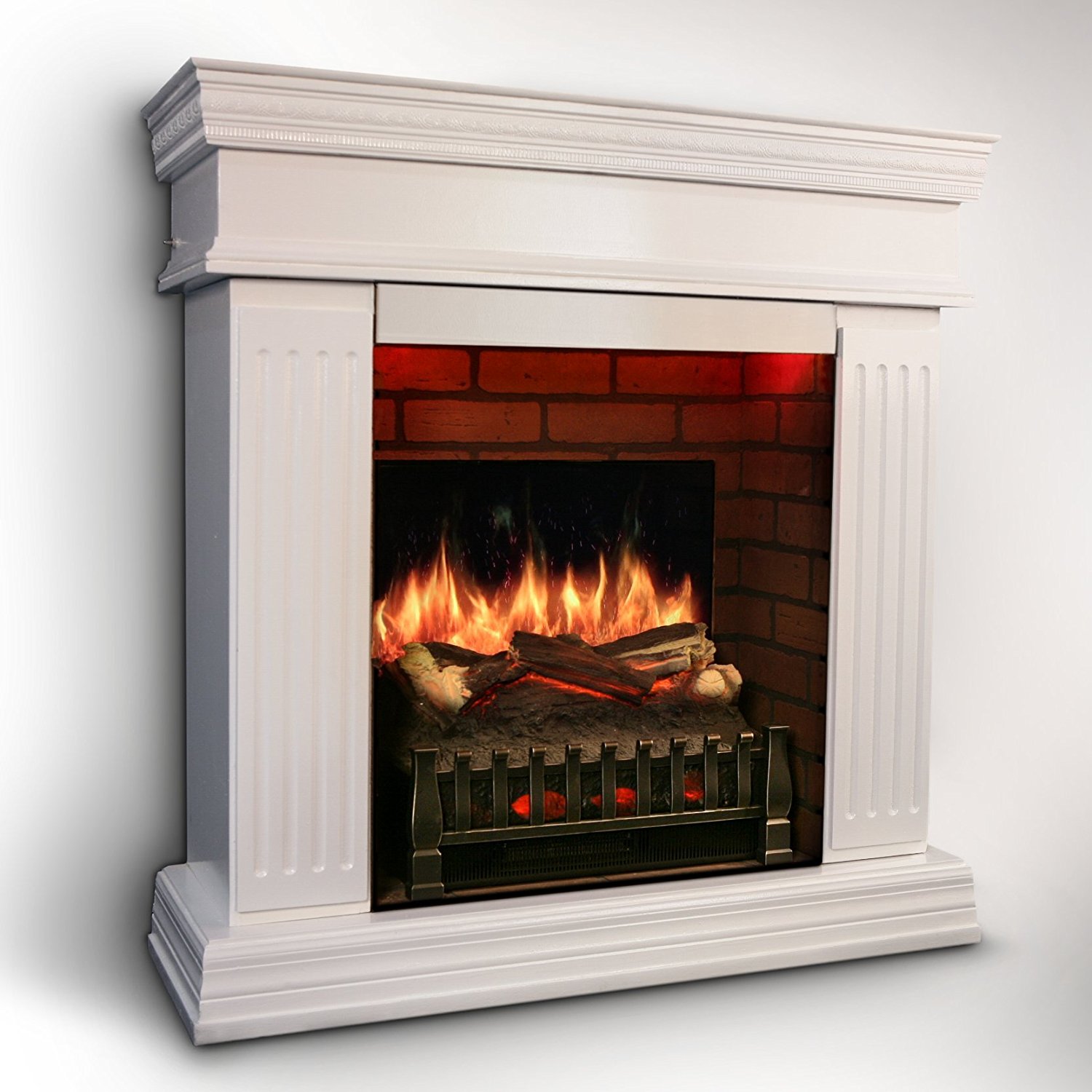 MagikFlame Electric Fireplace w/ Realistic Flame Effects + Crackling
