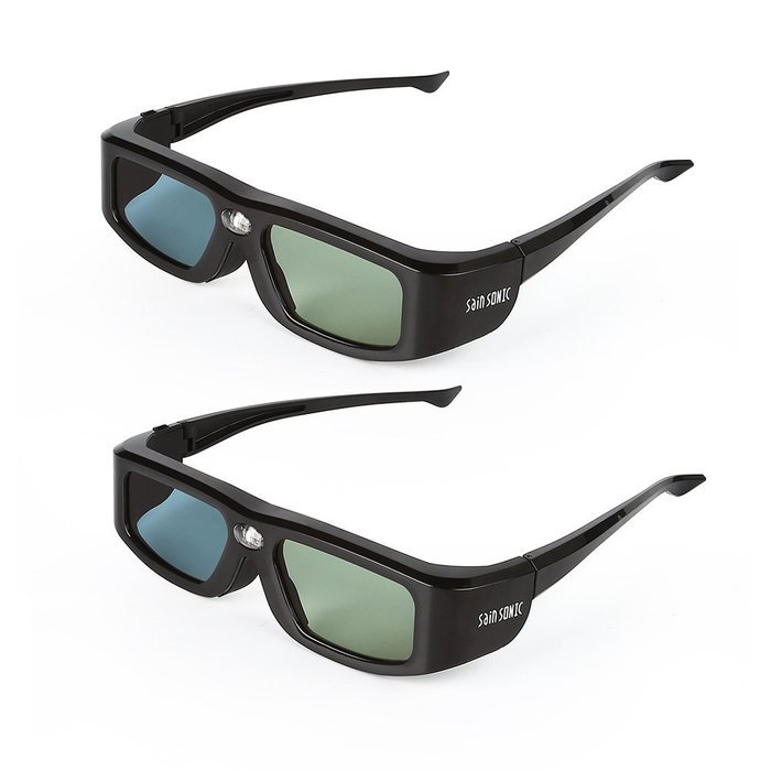 SainSonic 3D Active Shutter Glasses 10M 144Hz Rechargeable Infrared for Acer ViewSonic BenQ
