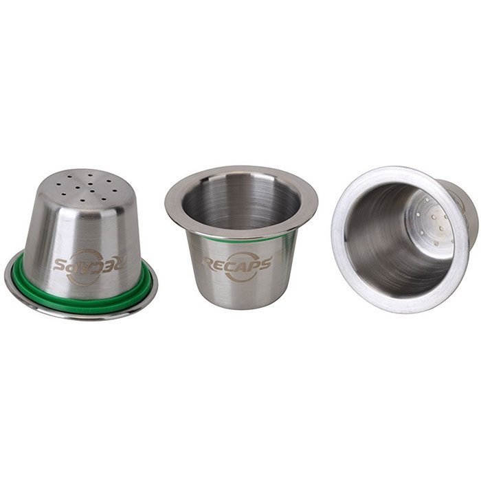 RECAPS Nespresso Stainless Steel Refillable Coffee Capsule (3 pods