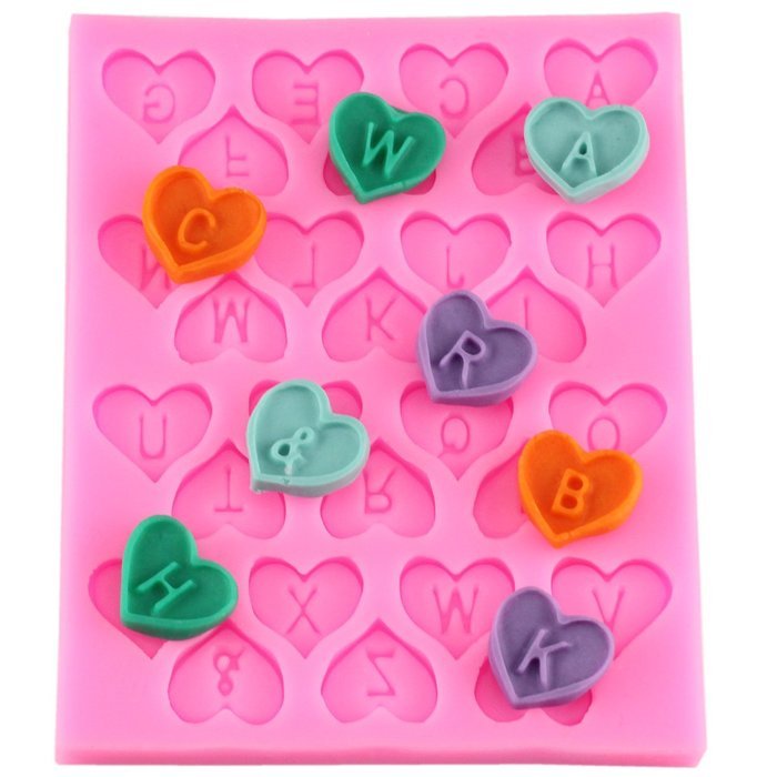 Mujiang Fondant Letter Mold Candy Making Tools Silicone Alphabet Molds