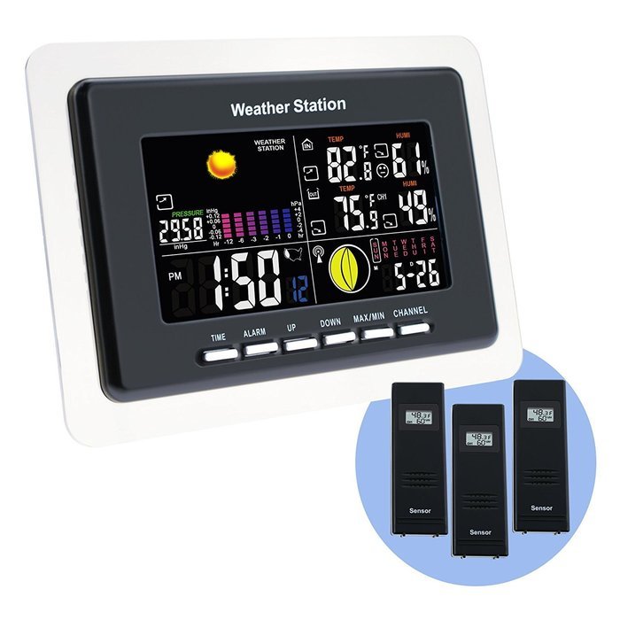 Indoor Outdoor 3 remote sensor Wireless Weather Station monitor Weather