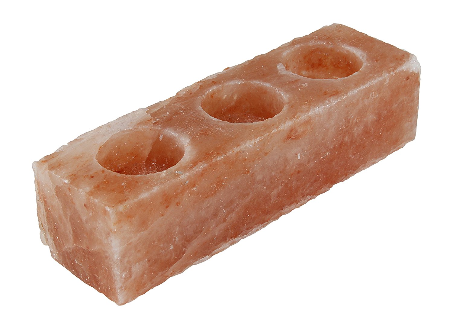Himalayan Salt Double Candle Holder (2 holes; 5.5 x 2.5 x 2.1 inches) N13 free image download