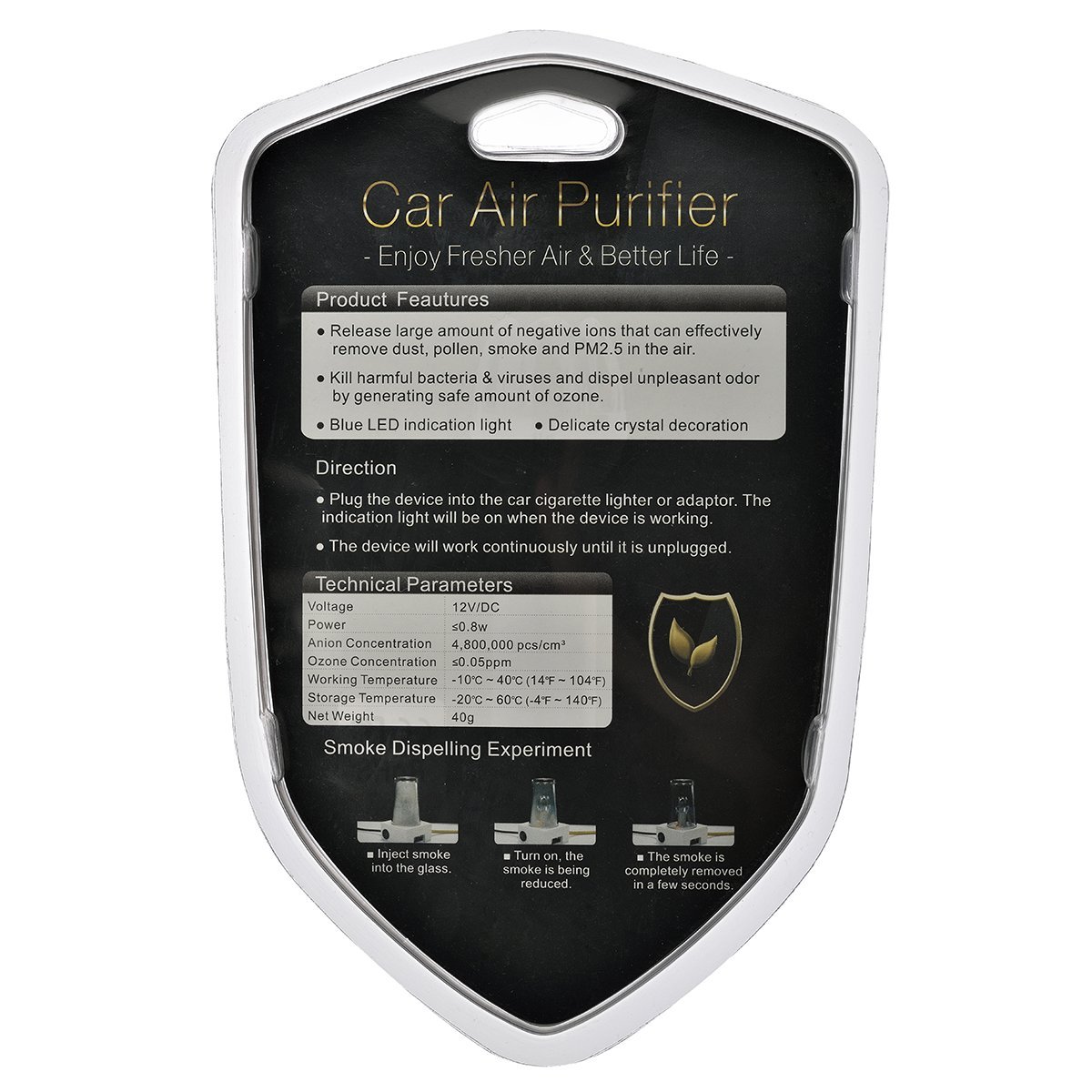 Car Air Purifier Travel Air Freshener and Ionic Air Purifier Remove