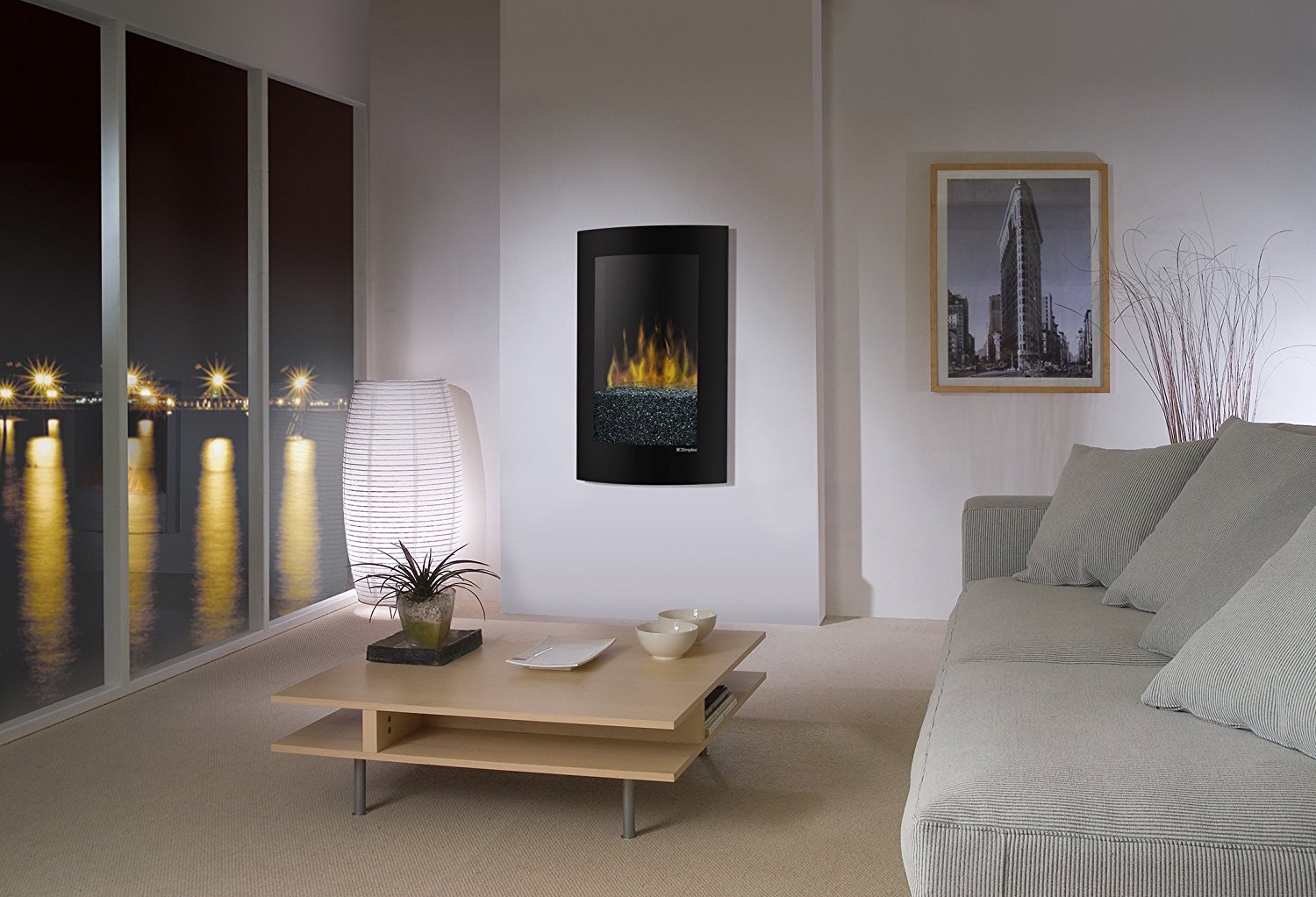 Dimplex Convex Electric Fireplace Wall Mount, VCX1525, Black N2 free